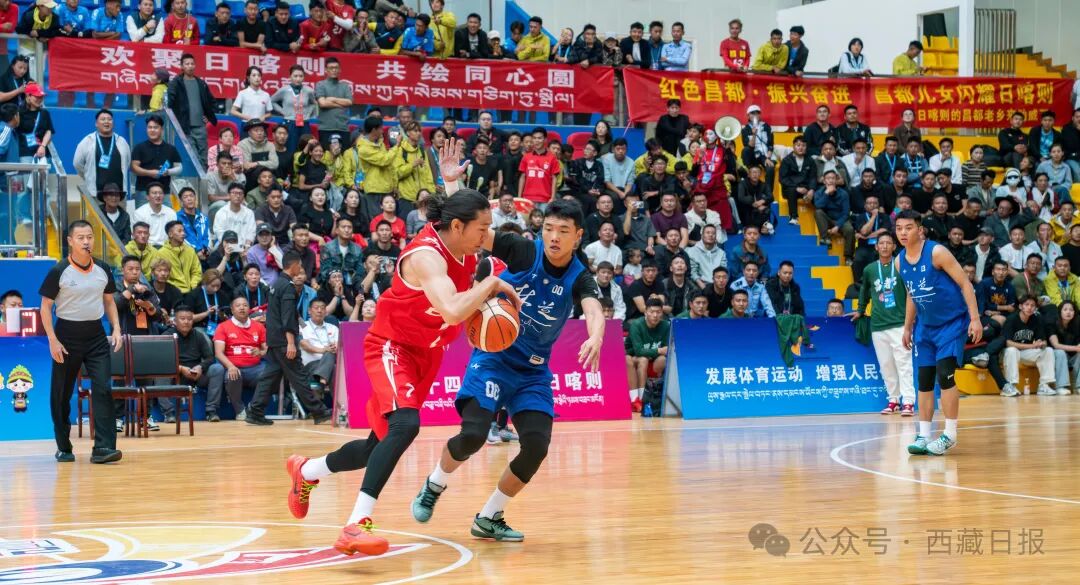 图为决赛男子五人制篮球赛现场。记者　欧珠次仁　摄